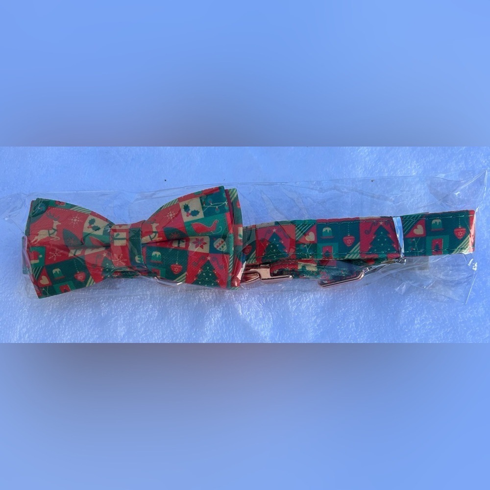 Dog Collar (Set of 2) Bow Tie Metal Buckle Dog Collar Soft M(13-18in) (0066) - Picture 8 of 8